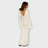 Anne - Weisses Strandkleid mit Häkeloptik