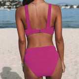 Wieke - Uni-Bikini mit hoher Taille