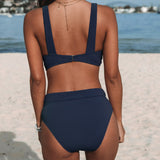 Wieke - Uni-Bikini mit hoher Taille
