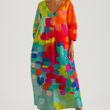 Ana - Buntes fliessendes Kleid mit Aquarellmuster