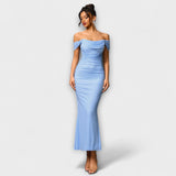 Ione - Braunes Off-Shoulder-Bodycon-Kleid