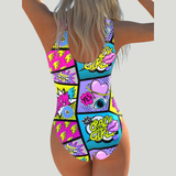 Suzanne - Einteiliger Badeanzug mit Pop-Art-Print