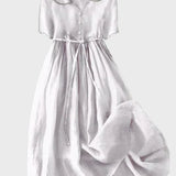 Fliederfarbenes Knopfleistenkleid